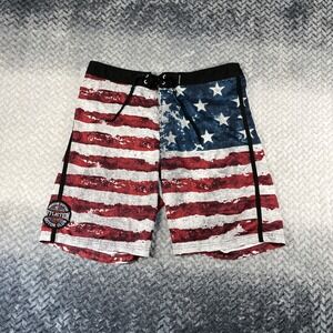 Affliction Men's Swim Trunks USA Flag Swimming Board Shorts Bathing Suit Size 40